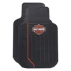 Universal Harley-Davidson® Elite Series 1st Row Floor Mats by Plasticolor®. Harley Logo and Orange Stripe.