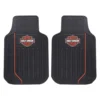 Universal Harley-Davidson® Elite Series 1st Row Floor Mats by Plasticolor®. Harley Logo and Orange Stripe.
