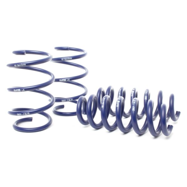 Sport Front and Rear Lowering Coil Springs with 1.2" Front and 0.75" Rear Drop Height by H&R®. Quantity: 4 per Pack.