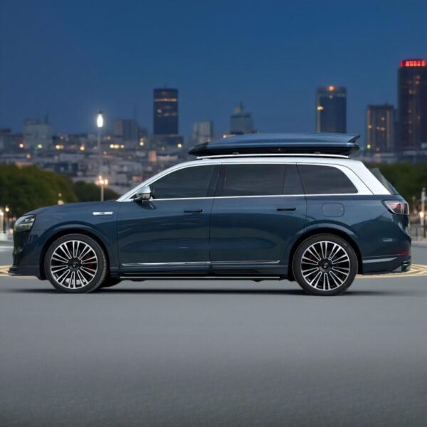 Car Roof Box 900L, Double-Side Opening, ABS Material, Universal Fit with U-Hook System, 900L Upgrade, 2 Silent Crossbars (Glossy black - single box)