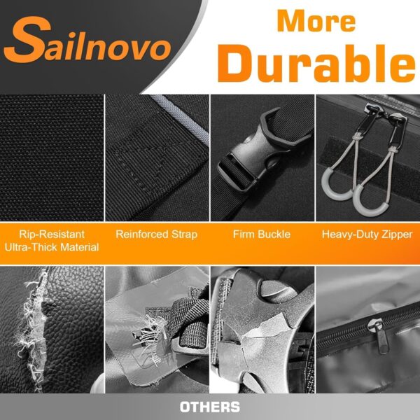 Sailnovo Car Roof Box 15 Cubic Feet Foldable Waterproof 1000D with 6 Reinforced Straps 4 Door Hooks for Travel and Luggage Transport for All Vehicles with/without Pannier Rack