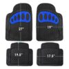 Universal Trimmable ClimaProof™ Non-Slip 1st & 2nd Row Rubber Floor Mat Set with Footprint Design by FH Group®. 4 Pieces.