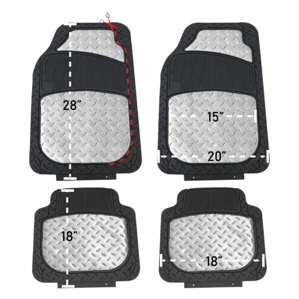 Universal ClimaProof™ Trimmable 1st & 2nd Row Rubber Floor Mat Set by FH Group®. 4 Pieces.