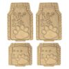 Universal Heavy-Duty 1st & 2nd Row Rubber Floor Mat Set with Adorable Paw Print by FH Group®. 4 Pieces.