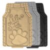 Universal Heavy-Duty 1st & 2nd Row Rubber Floor Mat Set with Adorable Paw Print by FH Group®. 4 Pieces.