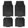 Universal Heavy-Duty 1st & 2nd Row Rubber Floor Mat Set with Adorable Paw Print by FH Group®. 4 Pieces.