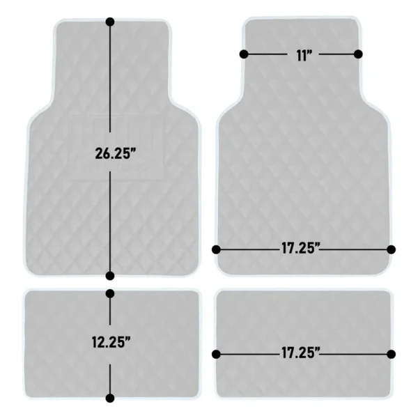 Universal Deluxe 1st & 2nd Row Leather Floor Mat Set by FH Group®. 4 Pieces.