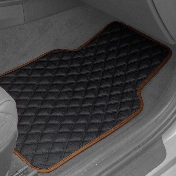 Universal Deluxe 1st & 2nd Row Leather Floor Mat Set by FH Group®. 4 Pieces.
