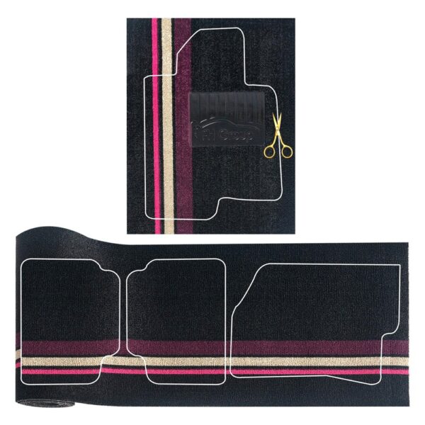 Universal DIY Ultra Waterproof 1st & 2nd Row Rubber Floor Mat Set by FH Group®. 4 Pieces.