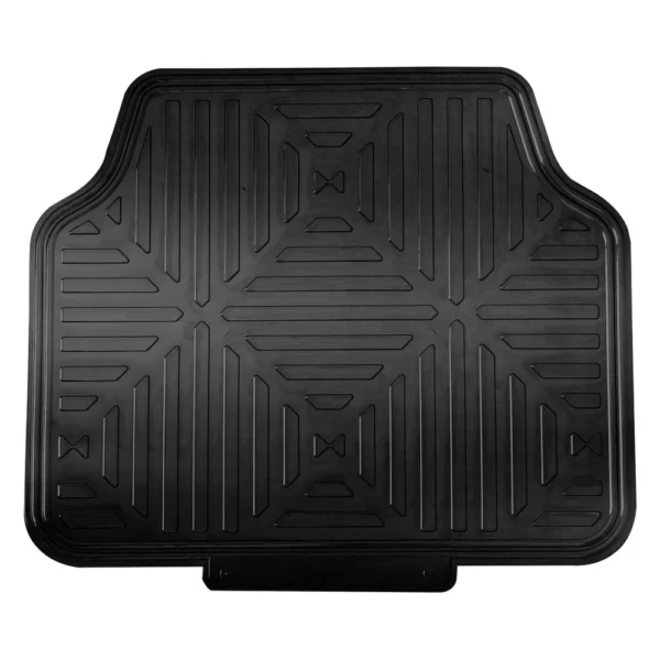 Universal Metallic Finish 1st & 2nd Row Rubber Floor Mat Set by FH Group®. 4 Pieces.