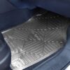 Universal Metallic Finish 1st & 2nd Row Rubber Floor Mat Set by FH Group®. 4 Pieces.