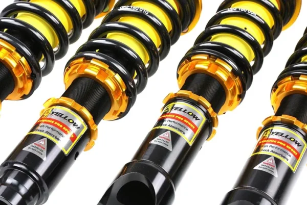 BMW 3-Series 2025, Dynamic Pro Sport™ Front and Rear Coilover Kit with 0.5"-2.5" Front and 0.5"-2.5" Rear Body Drop by Yellow Speed Racing®.