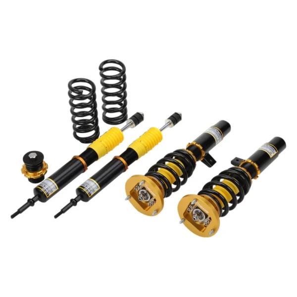 BMW 3-Series 2025, Dynamic Pro Sport™ Front and Rear Coilover Kit with 0.5"-2.5" Front and 0.5"-2.5" Rear Body Drop by Yellow Speed Racing®.