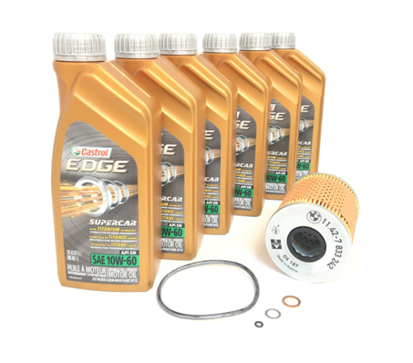 E46 M3 Oil Change Kit with Castrol Edge Supercar Oil and either Mahle or Genuine BMW Oil Filter