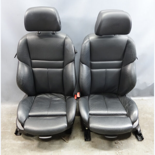 Damaged 04-10 BMW E63 M6 Coupe Front ///M-Sport Seat Pair Black Merino Leather