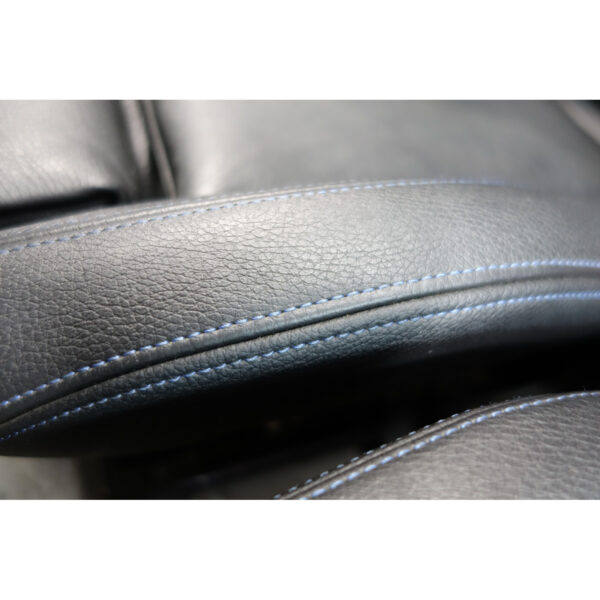 14-20 BMW F30 3-Series F36 Front Sport Seat Pair Black Leather w Blue Stitch OEM