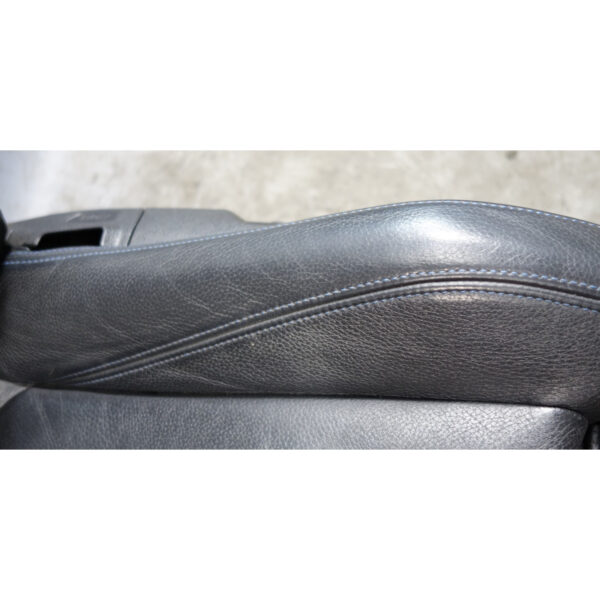 14-20 BMW F30 3-Series F36 Front Sport Seat Pair Black Leather w Blue Stitch OEM