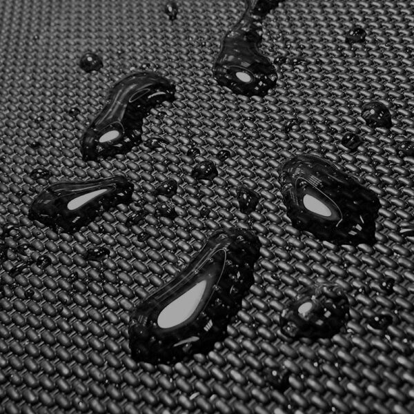 kagu-water-resist-close-up Universal KAGU 1st Row - Footwell Coverage & 2nd Row - Footwell Coverage Black Floor Liner Set by 3D MAXpider®.