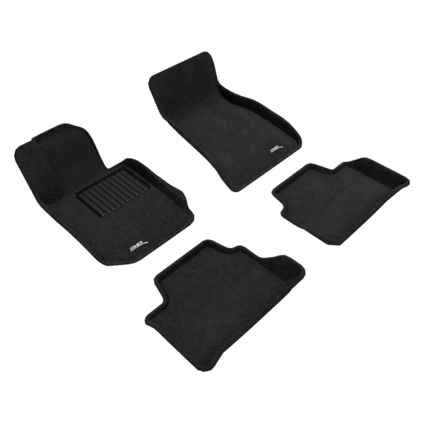 l1bm10304709 Elegant 1st Row - Footwell Coverage & 2nd Row - Footwell Coverage Black Floor Liner Set by 3D MAXpider®,