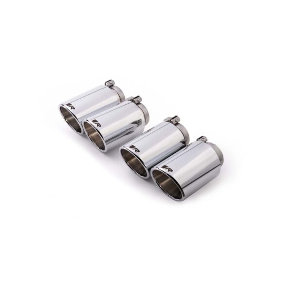 Remus Stainless Steel 102mm Chrome Angled Exhaust Tips With Rolled Edge (Set of 4)