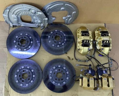 OEM BMW F90 M5 F91 F92 F93 Carbon Ceramic Disc and Gold Brake Calipers Full Set