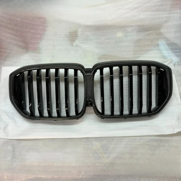 Carbon Fiber Front Bumper Grille Grill Single Line Fits BMW G05 X5 2024-2025 LCI
