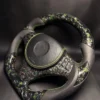 Custom Carbon Fiber Steering Wheel for BMW E90 E92 E82 M3 - Green Flake -