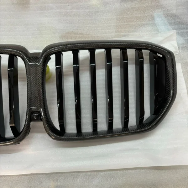 Carbon Fiber Front Bumper Grille Grill Single Line Fits BMW G05 X5 2024-2025 LCI