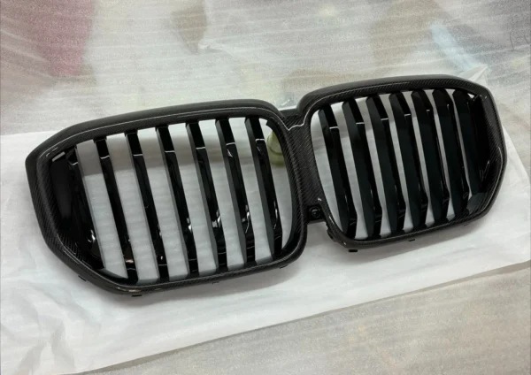 Carbon Fiber Front Bumper Grille Grill Single Line Fits BMW G05 X5 2024-2025 LCI