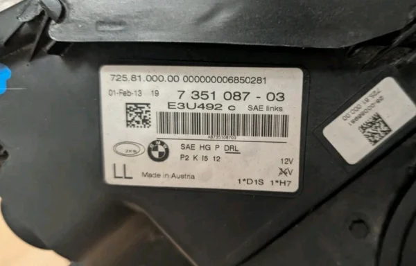 2013-2015 BMW 740i 750i 750Li HID Xenon Headlight Adaptive Driver & Passenger