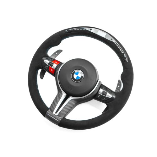SHFT BMW F Series Round Steering Wheel In Full Alcantara With LED Race Display SHFT BMW F Series Round Steering Wheel In Full Alcantara With LED Race Display