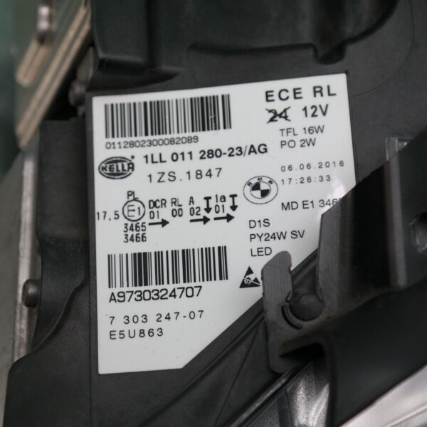 LEFT HEADLAMP E89, CABRIO, XENON, ADAPTIVE TYPE, 03/13-12/16