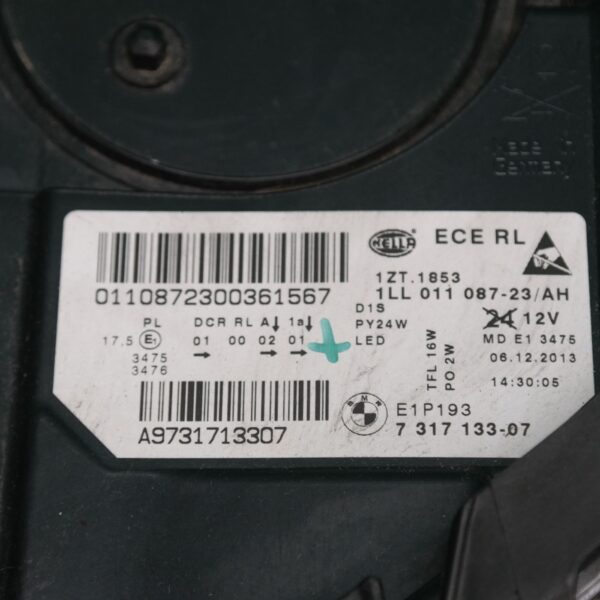 LEFT HEADLAMP F10/F11, SEDAN/WAGON, XENON, NON ADAPTIVE TYPE, 07/13-01/17