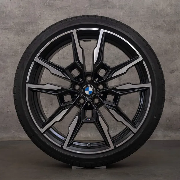 OEM BMW 8 Series rims 20 inch G14 G15 G16 summer wheels styling 895 M 5A07086 5A07087 black glossy turned