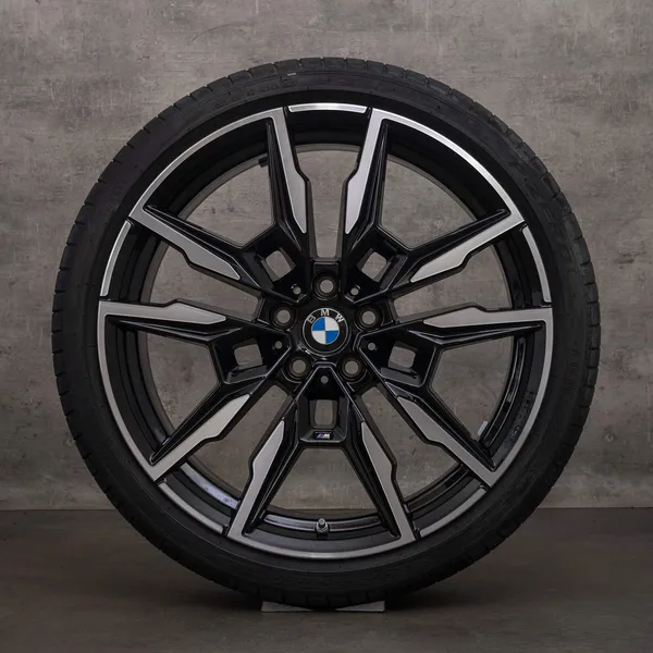 OEM BMW 8 Series rims 20 inch G14 G15 G16 summer wheels styling 895 M 5A07086 5A07087 black glossy turned