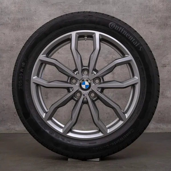 OEM BMW X1 X2 winter wheels 18 inch F48 F39 rims styling 771 M 6877550 ferric grey