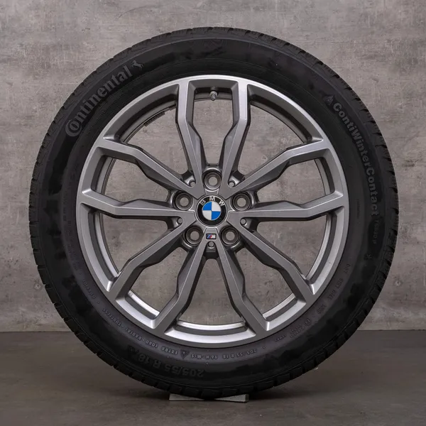 OEM BMW X1 X2 winter wheels 18 inch F48 F39 rims styling 771 M 6877550 ferric grey