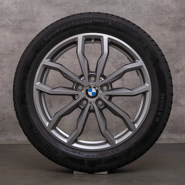 OEM BMW X1 X2 winter wheels 18 inch F48 F39 rims styling 771 M 6877550 ferric grey
