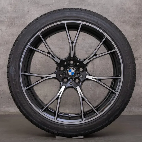 OEM BMW M5 M8 winter wheels 20 inch F90 F91 F92 F93 rims styling 789 M 8073849 8073850 black glossy turned