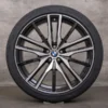 OEM BMW X5 X6 rims 22 inch G05 G06 summer wheels styling 742 M 9882610 9882611 black glossy turned