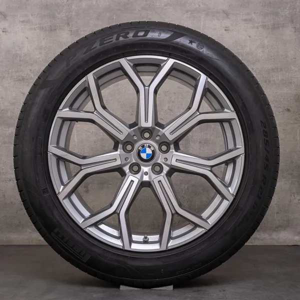 OEM BMW X7 winter wheels 21 inch G07 rims styling 753 6885142 ferric grey polisched