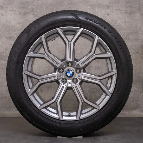 OEM BMW X7 winter wheels 21 inch G07 rims styling 753 6885142 ferric grey polisched