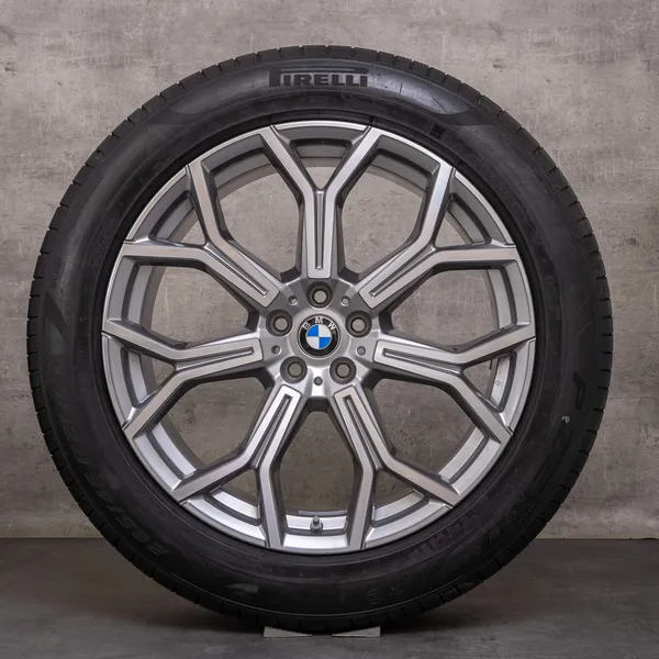 OEM BMW X7 winter wheels 21 inch G07 rims styling 753 6885142 ferric grey polisched