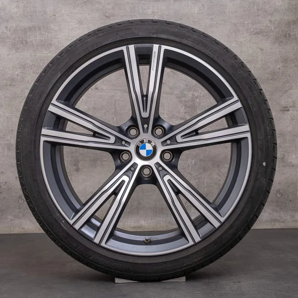 OEM BMW 2 series 3 4 rims 19 inch G20 G21 G22 G23 G42 Coupe summer wheels styling 793i 8089896 8089897 ferric gray glossy turned