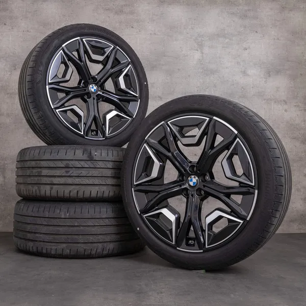 OEM BMW iX rims 22 inch i20 summer wheels Styling 1020 5A02658 black polisched