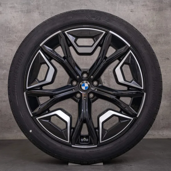 OEM BMW iX rims 22 inch i20 summer wheels Styling 1020 5A02658 black polisched