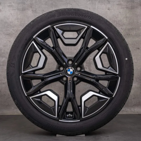 OEM BMW iX rims 22 inch i20 summer wheels Styling 1020 5A02658 black polisched