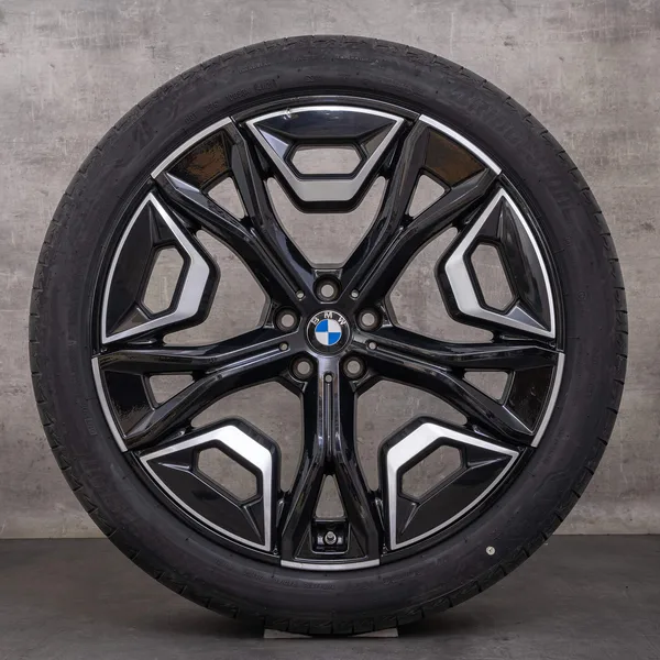 OEM BMW iX rims 22 inch i20 summer wheels Styling 1020 5A02658 black polisched