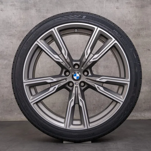 OEM BMW X5 X6 wheels 22 inch G05 G06 summer 8072002 8072003 styling 747 M ceriumgrey matt glossy
