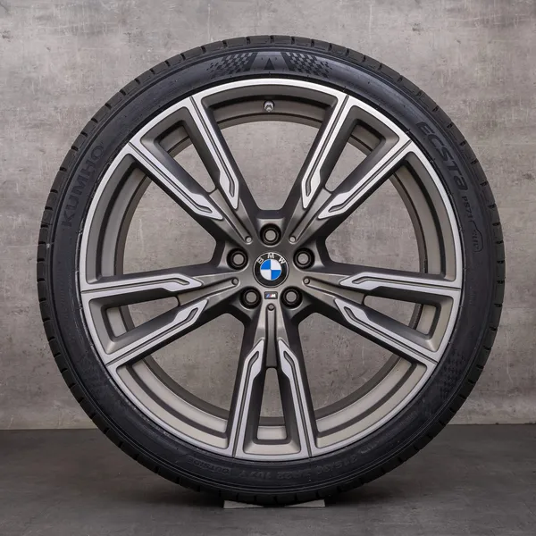 OEM BMW X5 X6 wheels 22 inch G05 G06 summer 8072002 8072003 styling 747 M ceriumgrey matt glossy